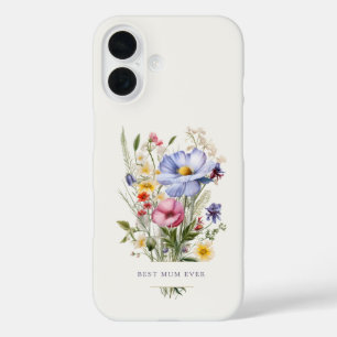 Best Mum Ever English Garden Bouquet Mother's Day iPhone 16 Case