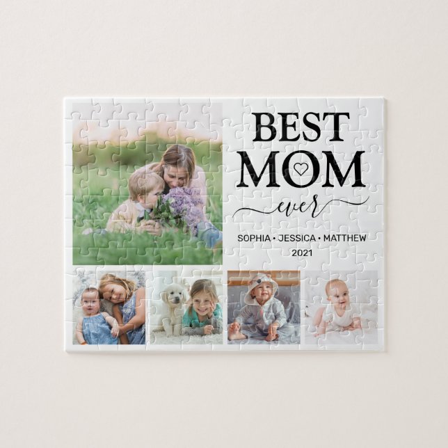 Best Mum Ever Family Photo Collage Jigsaw Puzzle (Horizontal)