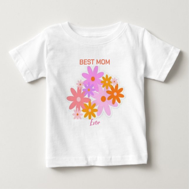  Best Mum Ever Floral Baby Tee (Front)
