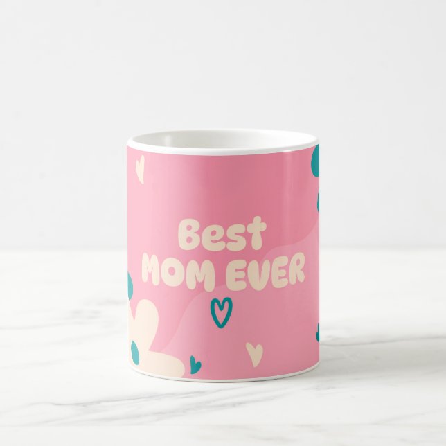Best Mum Ever Floral Heart Mug (Center)