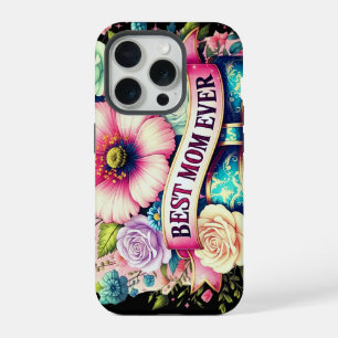 Best Mum Ever Floral iPhone Case – Vintage Roses 