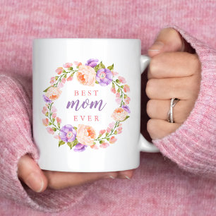 Best Mum Ever Floral Mother's Day Gift Coffee Mug