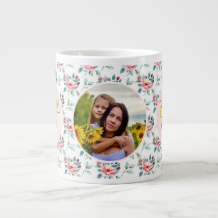Best Mum Ever Floral Photo Mother's Day Large Coffee Mug