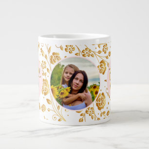 Best Mum Ever Floral Photo Mother's Day Large Coffee Mug