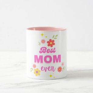 Best Mum Ever Floral Sparkle Bright Mothers Day Mug