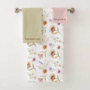 Best Mum Ever Floral Towel Set