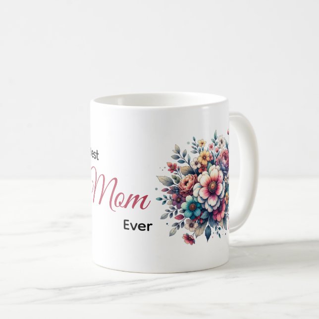 Best Mum ever floral watercolor Coffee Mug (Front Right)