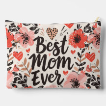 Best Mum Ever Flower Large Accessory Pouch