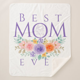 Best Mum Ever Flowers, Mother's Day Quote Sherpa Blanket