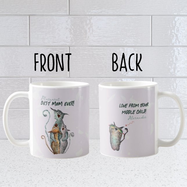 Best mum ever from middle child  coffee mug (FUNNY MIDDLE CHILD "BEST MOM EVER" MUG.)