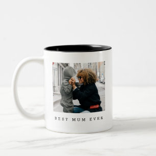 Best Mum Ever Full Photo Personalised Two-Tone Coffee Mug