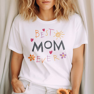 Best Mum Ever Fun Colourful Clipart Mother's Day Tri-Blend Shirt