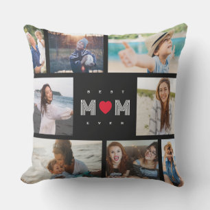 Best Mum Ever Funny Mother's Day 8 Photo collage Cushion