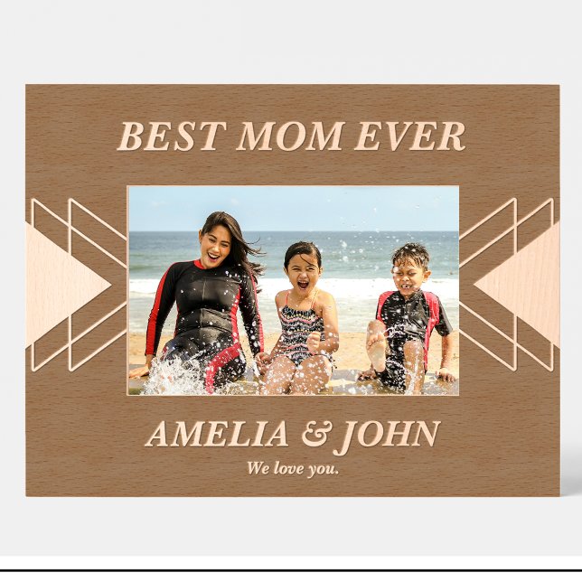 Best mum ever Geometric Custom Wood Picture Frames (Creator Uploaded)