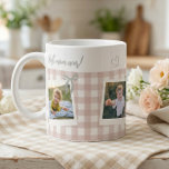 Best Mum Ever Gingham Photo Collage Coffee Mug<br><div class="desc">Celebrate the love, laughter, and little moments that matter most with this beautifully personalised photo mug, designed especially for proud moms. Featuring a charming soft blush gingham pattern and the heartfelt phrase “Best mum ever, ” this custom mug showcases three precious photos of your children along with their names, making...</div>
