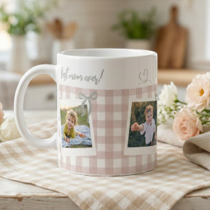 Best Mum Ever Gingham Photo Collage Coffee Mug