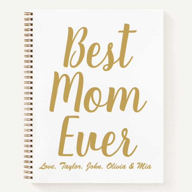 Best Mum Ever gold custom script recipe book (Front)