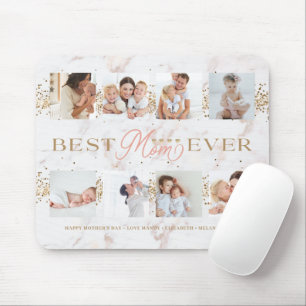 Best Mum Ever Gold Glitter 8 Photos Mother's Day Mouse Pad