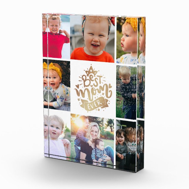 Best Mum Ever Gold letterin Custom Collage Photo B (Right)