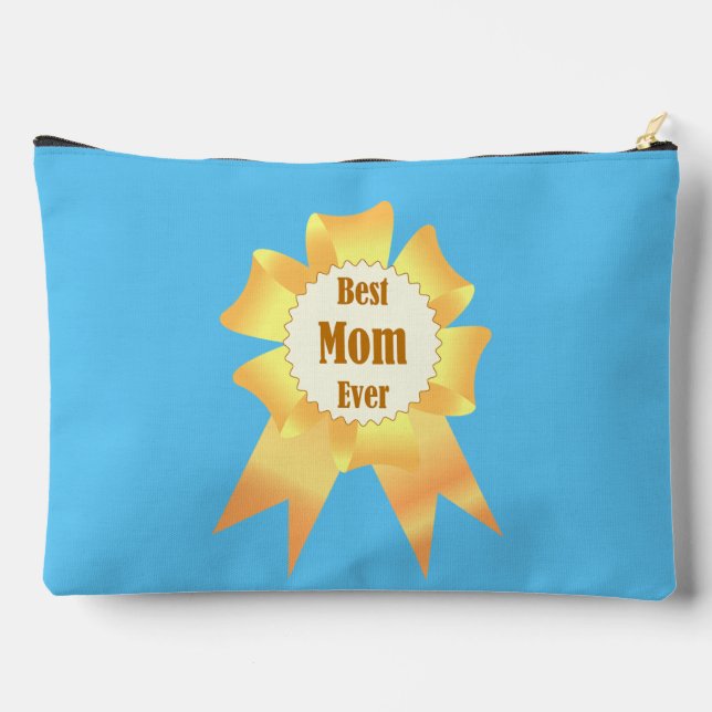 Best mum ever Golden winner award ribbon Accessory Pouch (Back)