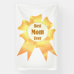 Best mum ever Golden winner award ribbon Banner