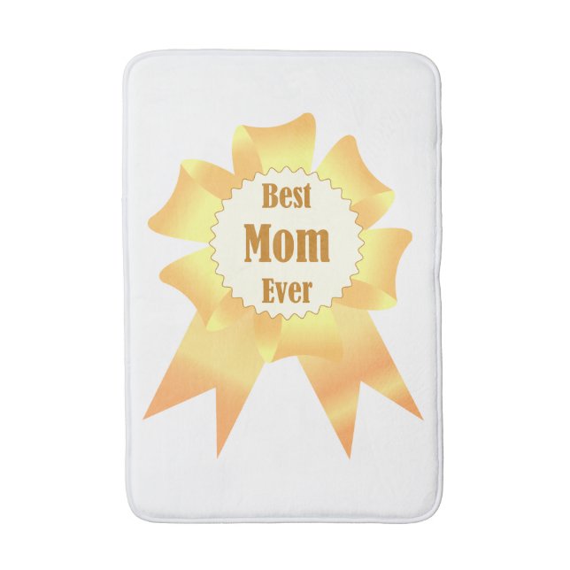 Best mum ever Golden winner award ribbon Bath Mat (Front Vertical)
