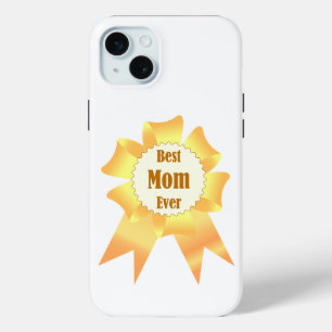Best mum ever Golden winner award ribbon iPhone 15 Mini Case