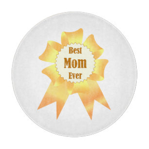 Best mum ever Golden winner award ribbon Cutting Board