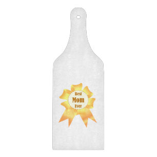 Best mum ever Golden winner award ribbon Cutting Board
