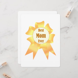 Best mum ever Golden winner award ribbon Invitation