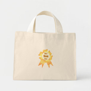 Best mum ever Golden winner award ribbon Mini Tote Bag
