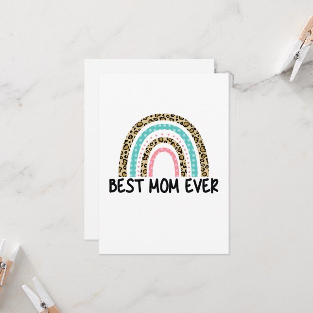 Best Mum Ever Greeting Card (Front/Back In Situ)