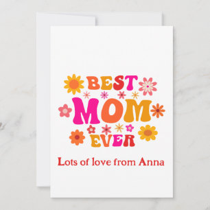 Best Mum Ever Groovy Floral Mother's Day Custom  Card