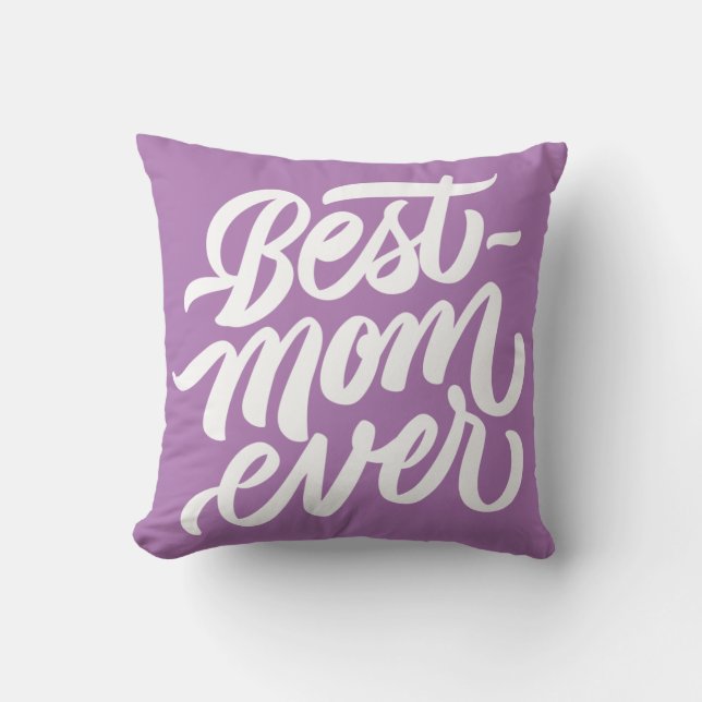 Best Mum Ever Handwritten Script Lavender Cushion (Front)