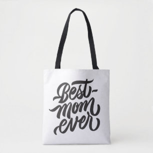 Best Mum Ever Handwritten Script Typography Tote Bag