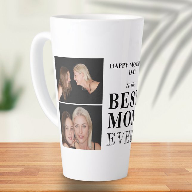 Best Mum Ever Happy Mother`s Day 2 Photo Collage Latte Mug (Creator Uploaded)