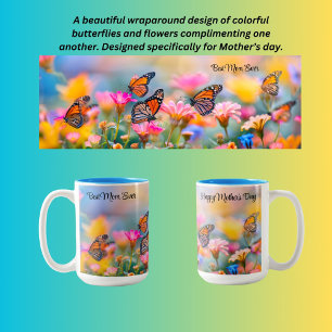 Best Mum Ever, Happy Mother's Day  Two-Tone Coffee Mug