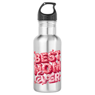 Best Mum Ever Heart 3D Design Cute Gift for Mum 532 Ml Water Bottle
