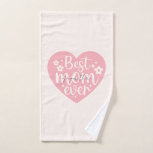 Best Mum Ever Heart Bath Towel Set