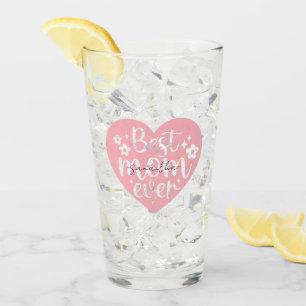 Best Mum Ever Heart Glass