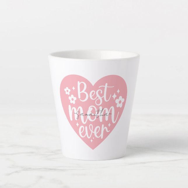 Best Mum Ever - Heart Latte Mug (Front)