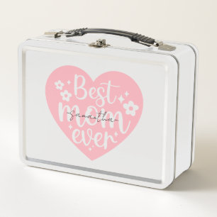 Best Mum Ever Heart Metal Lunch Box