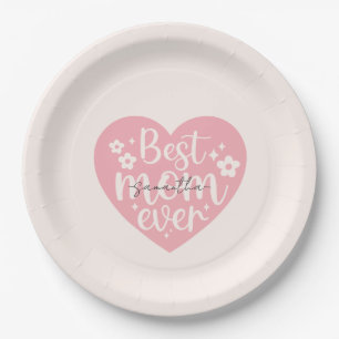 Best Mum Ever - Heart Paper Plate