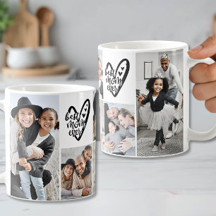 Best Mum Ever Heart Photo Collage Coffee Mug