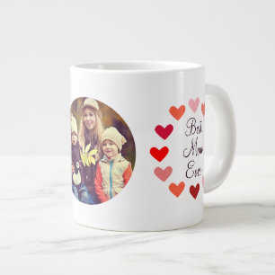 Best Mum Ever Heart Photo Mother's Day Large Coffee Mug