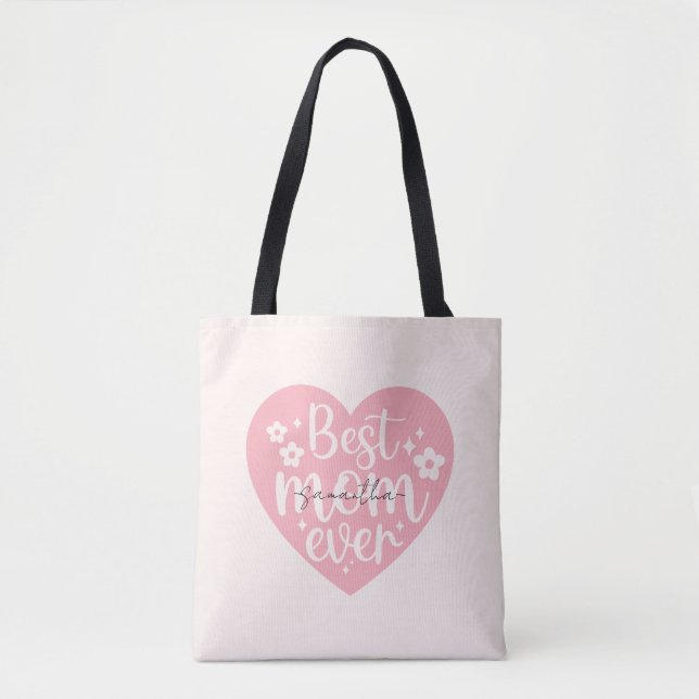 Best Mum Ever - Heart Tote Bag (Front)