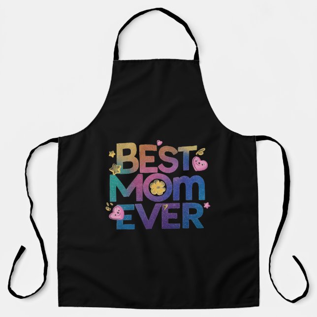 Best Mum Ever Hearts & Flowers Apron (Front)
