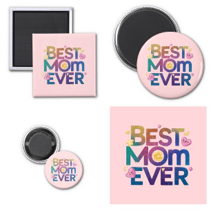 Best Mum Ever Hearts & Flowers Magnet