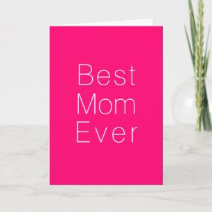 Best Mum Ever hot pink fuchsia custom minimalist Card