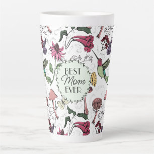 Best Mum Ever Hummingbird Floral Latte Mug